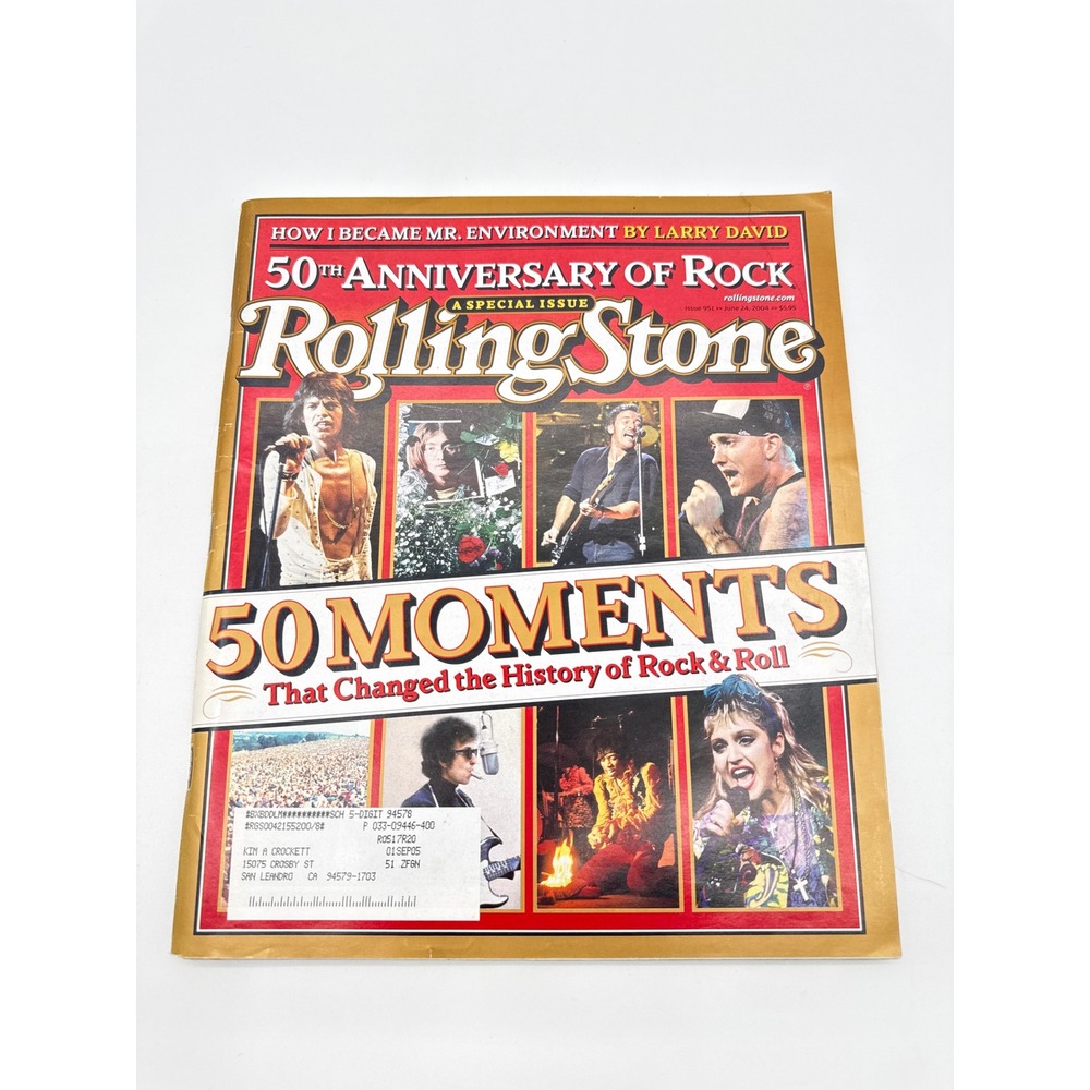 Rolling Stone Magazine June 2004 Issue 951 50th Anniversary of Rock Larry David